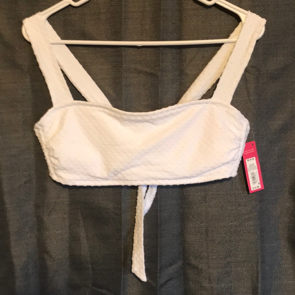Juniors Pique Square Neck Bralette Bikini Top